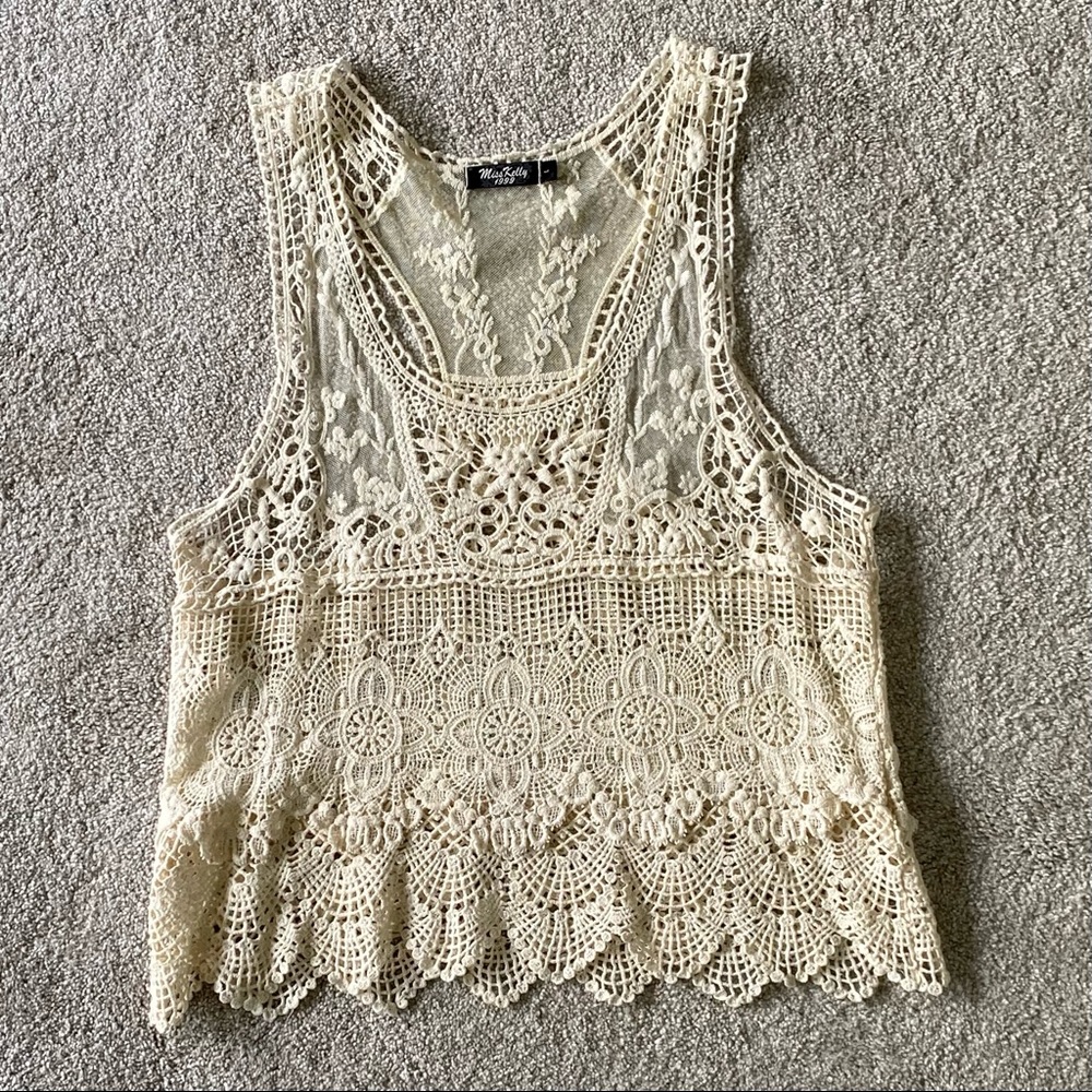 Cream Colored Lace Top